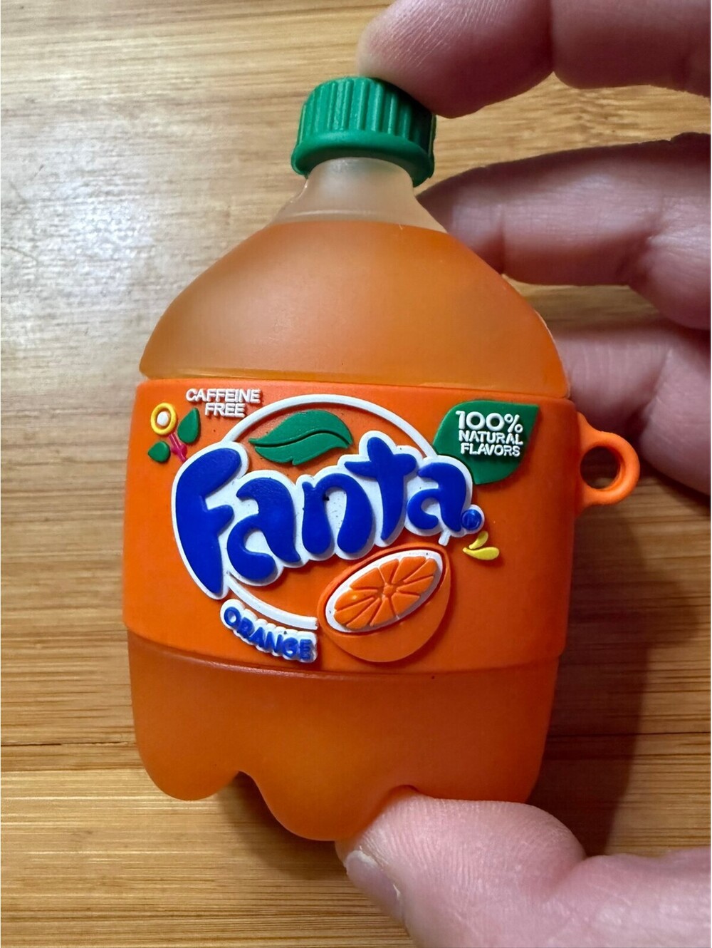 Fanta Orange Bottle Silicone Keychain Airpods gen 1 -2 case or bag charm